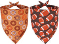 ADOGGYGO Dog Bandanas Boy Girl, Reversible Football Donuts Pet Scarf, Premium Fabric, Adjustable Fit Brown Football Bandanas for Medium Large Dogs (Large)