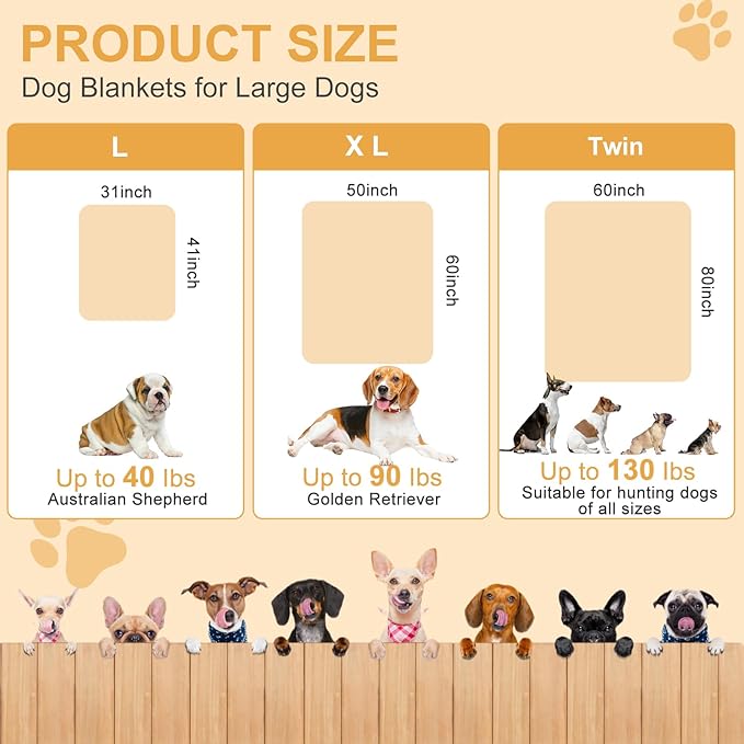 Soft Dog Blanket for Large Dogs - Fluffy Pet Blanket for Cats & Puppy, Reversible Paw Print Design Throw Blanket for Bed, Couch, or Travel - 41x31 Inch, Gray