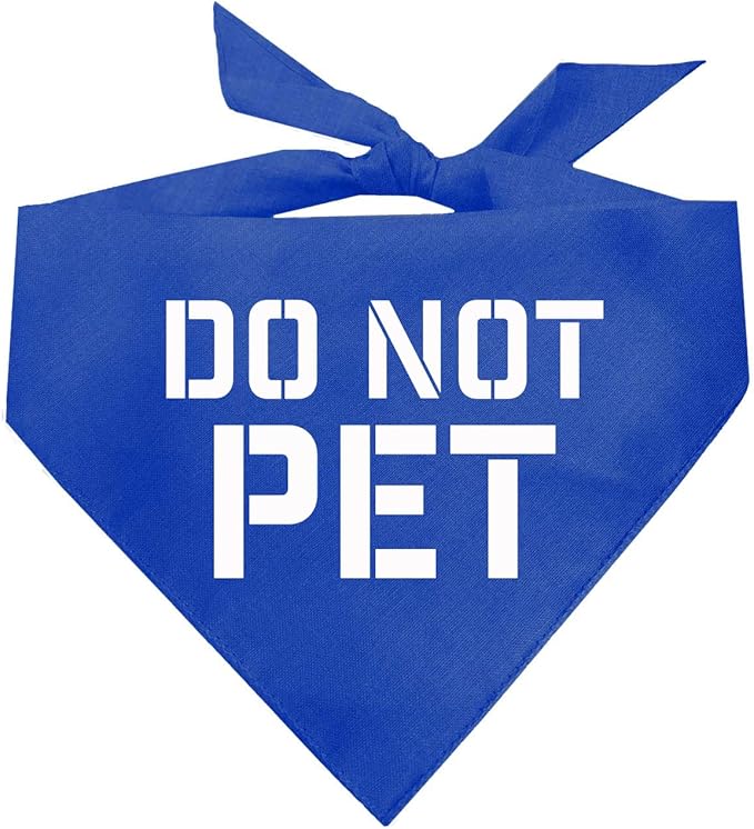 Do Not Pet Dog Bandana (Royal, XS 157)