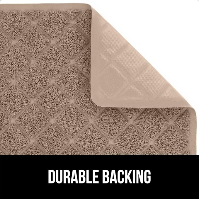 GORILLA GRIP Cat Litter Box Mat, Water Resistant, US Designed Kitty Litter Trapping Mats, Easy to Clean, Scatter Control, Less Mess and Clean Floors, Kitten Supplies for Indoor Cats, 24x17 Beige