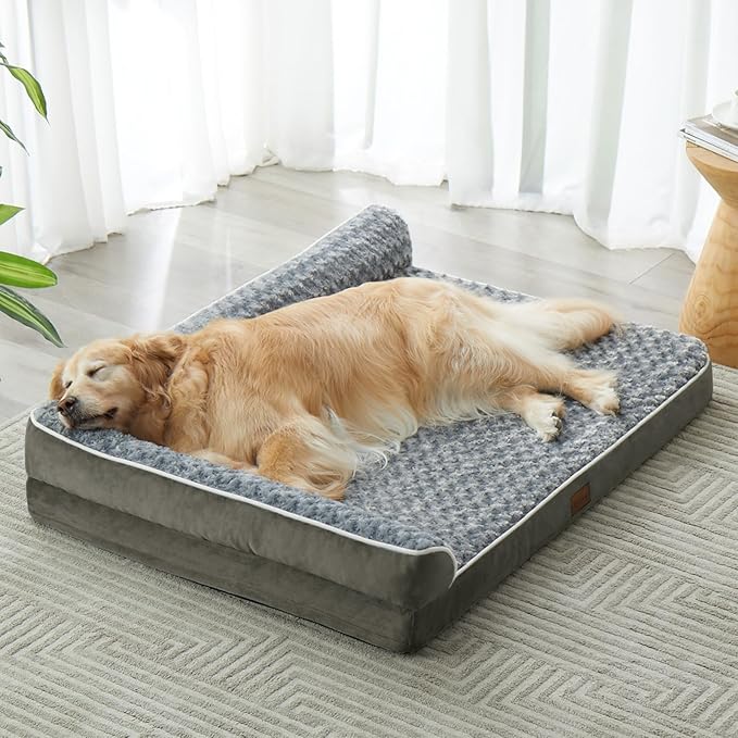 BFPETHOME Orthopedic Dog Beds for Large Dogs-Waterproof Sofa Dog Bed with Removable Washable Cover, Large Pet Bed with Waterproof Lining and Nonskid Bottom, Pet Bed for Dogs