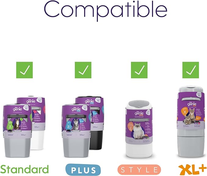 Litter Genie Eco Refills | Compostable Cat Litter Bags Jumbo 2-pack | Up to 4 Months of Supply in 1 Cartridge