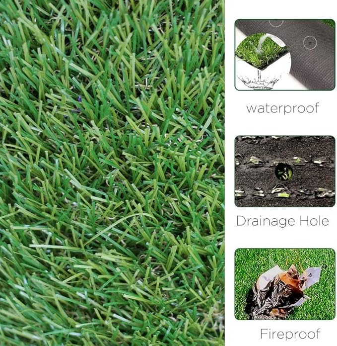 ALTRUISTIC Artificial Grass 6FTX66FT(396 Square Feet), Realistic Fake Grass Deluxe Turf Synthetic Thick Lawn Pet Turf, 1 3/8” Height, Outdoor Decor, Customized