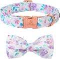 Lionheart glory Purple Dog Collar, Adjustable Dog Collar with Bowtie, Pet Gift Collar for Dog Soft Bowtie Dog Collars for X-Large Dogs