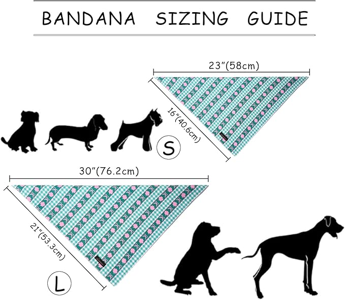 ARING PET St Patrick's Day Dog Bandana, Cute Green Grid Pink Clover Shamrocks Bow Pet Bandanas Scarf Triangle Bibs Handkerchief for Puppy Small Medium Large Boy Girl Dogs-L