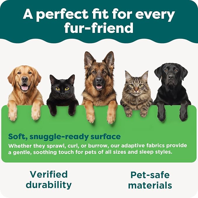 Furhaven ThermaNAP Self-Warming Cat Bed for Indoor Cats & Large/Medium Dogs, Washable & Reflects Body Heat - Quilted Faux Fur Reflective Bed Mat - Snow Leopard, Large