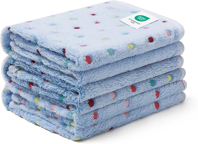 Luciphia 1 Pack 3 Blankets Super Soft Cute Dot Pattern Pet Blanket Flannel Throw for Dog Puppy Cat Medium(30x20), Blue