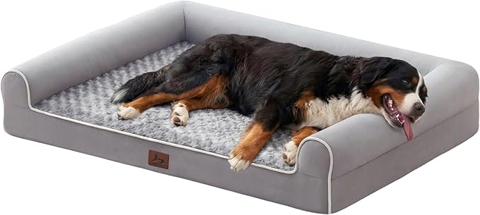 Large Dog Beds Large Sized Dogs 48x35x8 Inch, Orthopedic XXL XL Dog Bed for Medium Size Dogs, Big Waterproof Couch Sofa with Removable Washable Cover for Pet, Light Grey