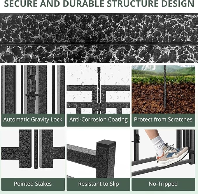 Dog Playpen Dog Fence Outdoor for Yard 47" H with 48 Panels Sturdy Portable Puppy Playpen for Indoor Outdoor RV Camping Use - Black Silver