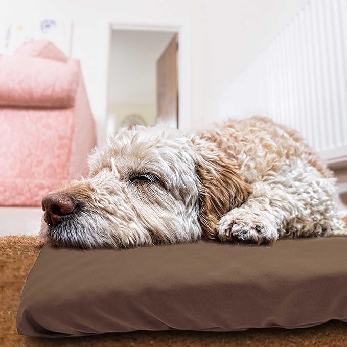 Dog Bed Cover Waterproof Replacement Machine Washable Covers for Dog Bed Heavy Duty Scratch Resistant Mattress Protector Pet Bed 30x20 Inch Brown Cover Only