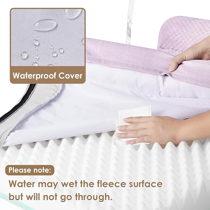 EHEYCIGA Memory Foam Dog Bed Large Size Dogs, Orthopedic Dog Bed Large with Washable Removable Cover, Waterproof Pet Sofa Couch with Nonskid Bottom, 36x27x6, Lilac