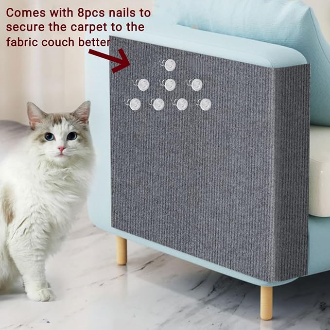 SHENGOCASE 78.7"x15.8" Trimmable Self-Adhesive Carpet Mat Pad Replacement for Cat Tree Shelves, Cat Wall Furniture Steps, Carpet Scratching Post Scratcher Couch Protector