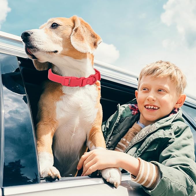 Waterproof Dog Collar Soft Rubber Dog Collar with Safety Buckle Adjustable Pet Collar for Small Medium Large Dogs