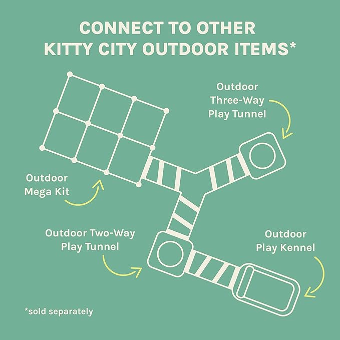 Kitty City Outdoor Catio Furniture and Play Kits for Cats, 10' Tunnel/Medium