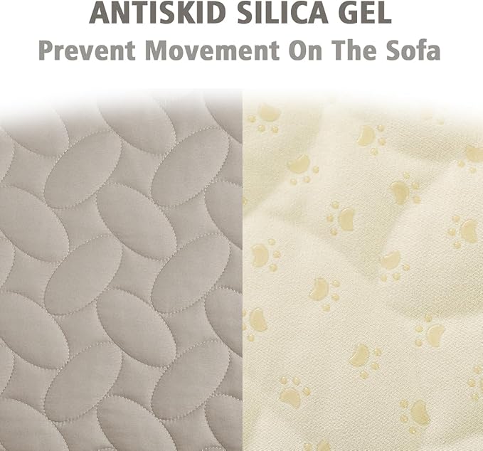Ameritex Waterproof Pet Bed Cover Anti-Slip Dog Bed Blanket for Sofa and Furniture Waterproof New Pattern Design (Khaki, 40x50 Inch (Pack of 1))