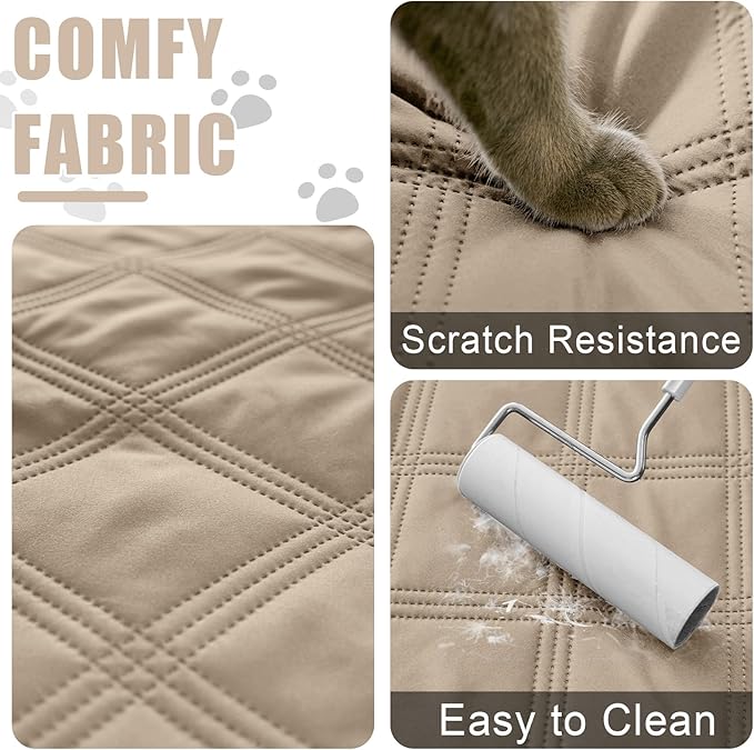 Smiry Waterproof Dog Bed Cover Blanket 30x53, Soft Reversible Pet Blanket, Washable Leakproof Cats Dogs Couch Cover for Sofa, Couch, Furniture, Taupe/Beige