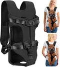 Dog Carrier Backpacks, Adjustable Dog Backpack Carrier, Legs Out Easy-fit Dog Chest Carrier for Medium Small Dogs, Hands Free Dog Front Carrier for Hiking, Cycling（Black XL）