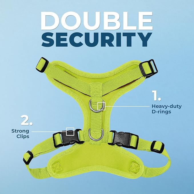 Voyager Step-in Pet Harness - All Weather Mesh, Adjustable Step in Harness for Cats and Dogs by Best Pet Supplies - Lime Green, S
