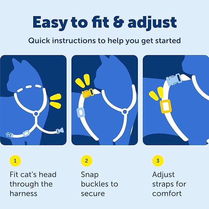 PetSafe Come With Me Kitty Cat Harness & Bungee Leash - Comfortable Cat Harness with Lightweight Bungee Leash for Outdoor Fun - More Secure Walks - Medium - Lilac