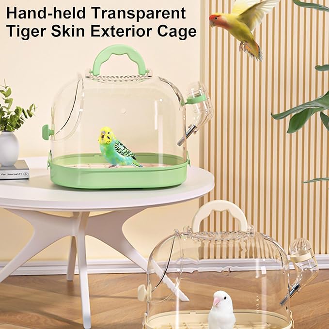 Easy to Carry Bird Cage with Watering Bottle High Ventilated Carriers Travel Cage for Outdoor Portable Hamster Carriers Travel Birdcage