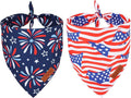 PTDECOR American Flag Dog Bandana 4th of July Dog Scarf Reversible Red Blue Patriotic Bandanas for Large and Extra Large Dogs Pets (Blue & Red, X-Large)