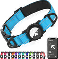 Joytale Airtag Dog Collar, Reflective Pet Collar with Waterproof AirTag Holder, Dual D-Rings, Soft Padded Adjustable for Extra Small and Puppy Dogs, SkyBlue, XS