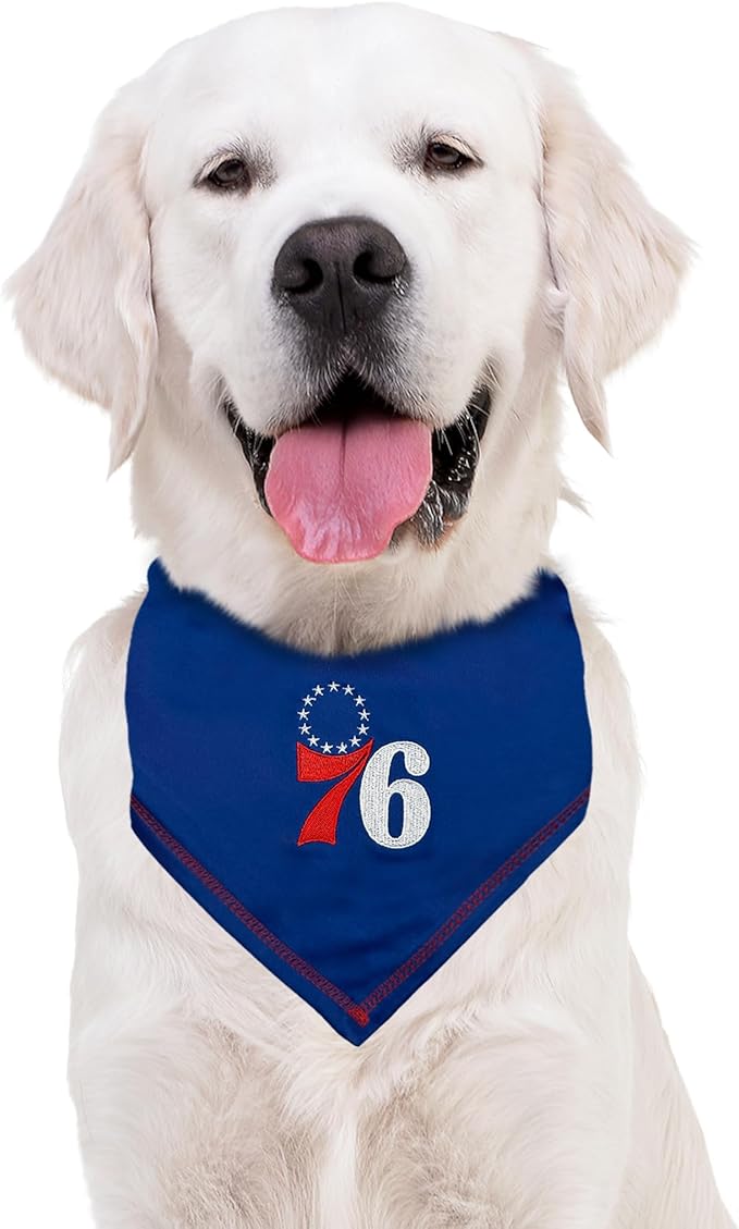 Pets First NBA Philadelphia 76ERS TIE Bandana, Size Large/X-Large. Dog Bandana Scarf Bib for Pet Cat Dog. The Ultimate Game-Day, Party Bandana