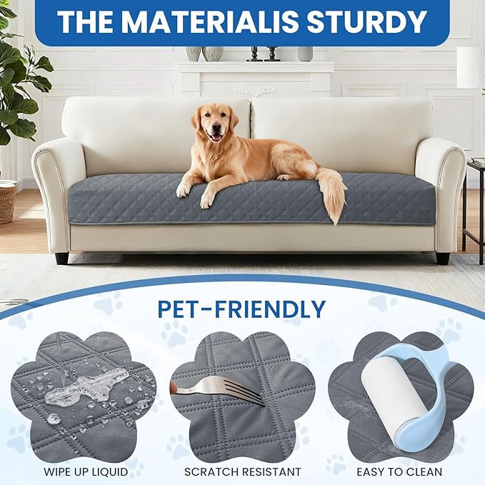 Waterproof Dog Blanket, Non-Slip Soft Pet Bed Cover, Couch Cover for Dogs Washable, Protects Sofa, Furniture, Crate, Car, Tear Resistant Leakproof Pet Blanket (30x70 Inch, Dark Grey)