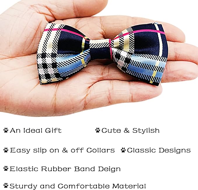 PET SHOW 10 Pack Small Dogs Collar Bowties Attachment Charms for Puppies Cats Embellishment Collars Accessories Bows Ties for Birthday Parties Holiday Wedding Supplies
