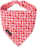 ARING PET Valentine Dog Bandana, Cute Pink Red Pink Pet Bandanas Scarf Triangle Bibs Handkerchief for Puppy Small Medium Large Boy Girl Dogs-L