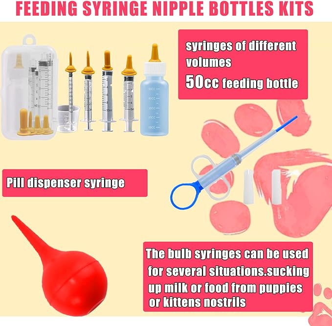 kewen Puppy Kitten Whelping Supplies, Whelping kit for Puppies Birth,Kitten Supplies,Dog Supplies,Puppy kit,Kitten Bottle Feeding kit for New Born Puppy Supplies and Kitten (Whelping Kit)