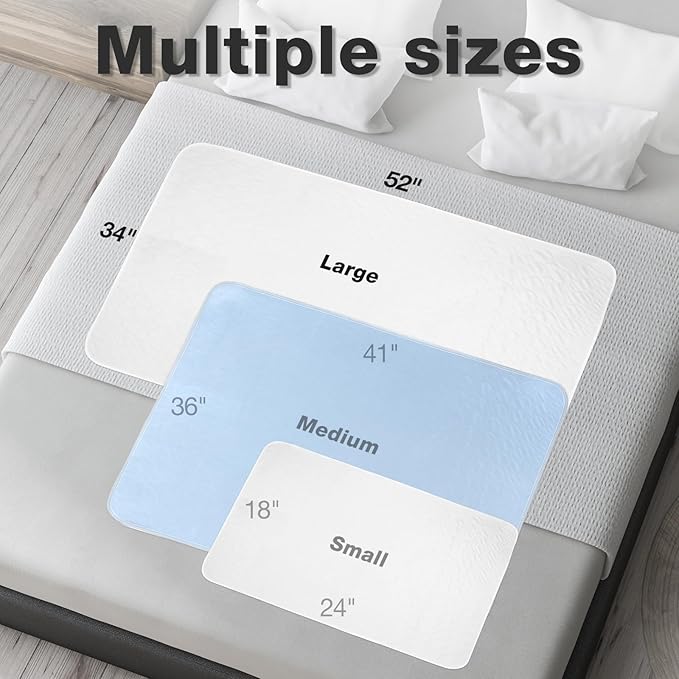 Bed Pads Washable Waterproof, 52" x 34" (2 Pack) Incontinence Bed Pads, Waterproof Mattress Protector & Washable Pee Pads, Perfect for Kids, Adults, The Elderly and Pets