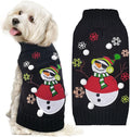 Christmas Dog Sweaters Xmas Pet Outfit Clothes Cute Black Snowman Costume Puppy Cat Knitted Jumpers (XXS,Black Snowman)