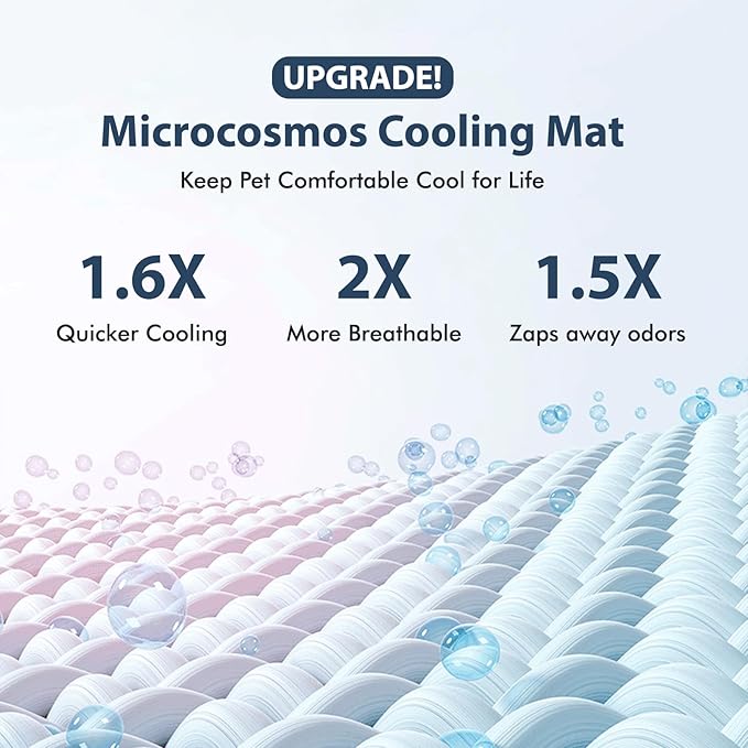 MICROCOSMOS Summer Cooling Mat & Sleeping Pad- Water Absorption Top, Materials Safe, Easy Carry, EZ Clean. Keep Cooling for Pets, Kids and Adults.(Drak Grey, 48" x48")