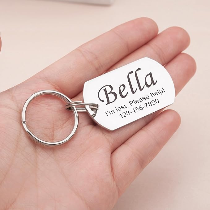 Anavia Personalized Pet ID Tags, Stainless Steel Glossy Laser Engraved Dog Cat Collar Name Tags, Multiple Colors Shapes Sizes (Dog Tag, Regular)