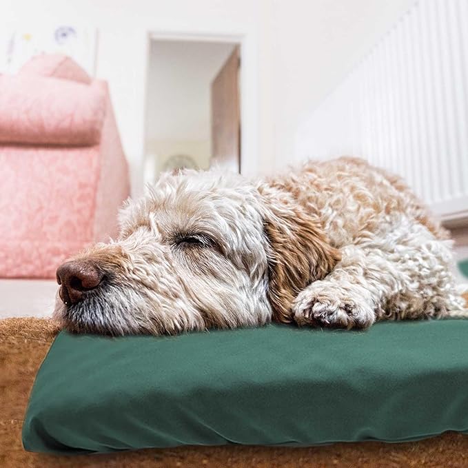 Dog Bed Cover Waterproof Replacement Machine Washable Covers for 47x29 Inch Dog Bed Heavy Duty Scratch Resistant Mattress Protector Pet Bed Cover Only Dark Green