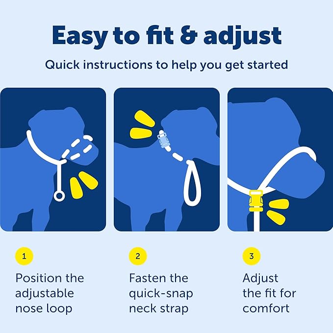 PetSafe Gentle Leader Headcollar No-Pull Dog Collar - Helps Improve Walks - Durable Nylon Construction - Padded Nose Loop - Adjustable Fit - Comfort Walking Halter - Medium, Royal Blue
