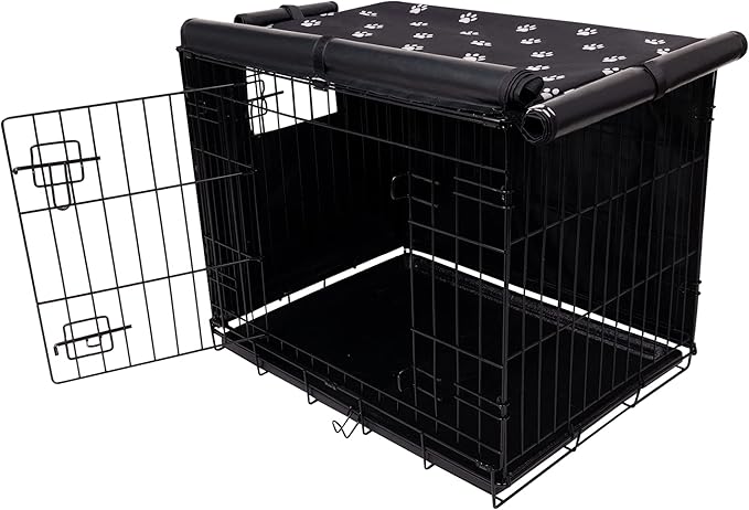 Pet Prime Dog Crate Cover for Wire Cages 24 30 36 42 48 Inch Outdoor Pet Kennel Cover Machine Wash & Dry (Cover Only) (36 Inch Crate Cover (36"x23"x25"))