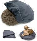 Dog Bed Cover Waterproof Replacement Machine Washable Covers for 44x44 Inch Dog Bed Heavy Duty Scratch Resistant Mattress Protector Pet Bed Round Grey Cover Only