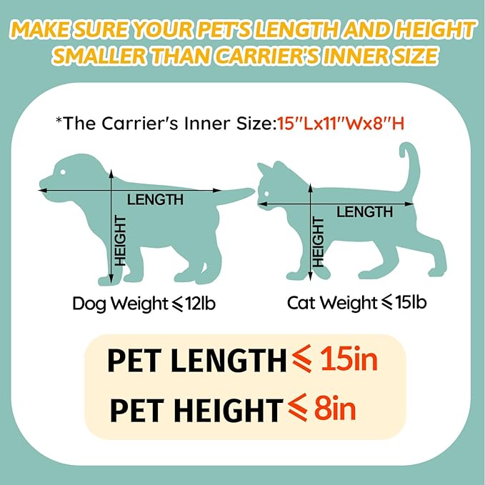 Petskd Pet Carrier 17x13x9.5 Southwest Airline Approved, Pet Travel Carrier Bag for Small Cats and Dogs, Soft Dog Carrier for 1-15 LBS Pets,Dog Cat Carrier with Safety Lock Zipper (Black)