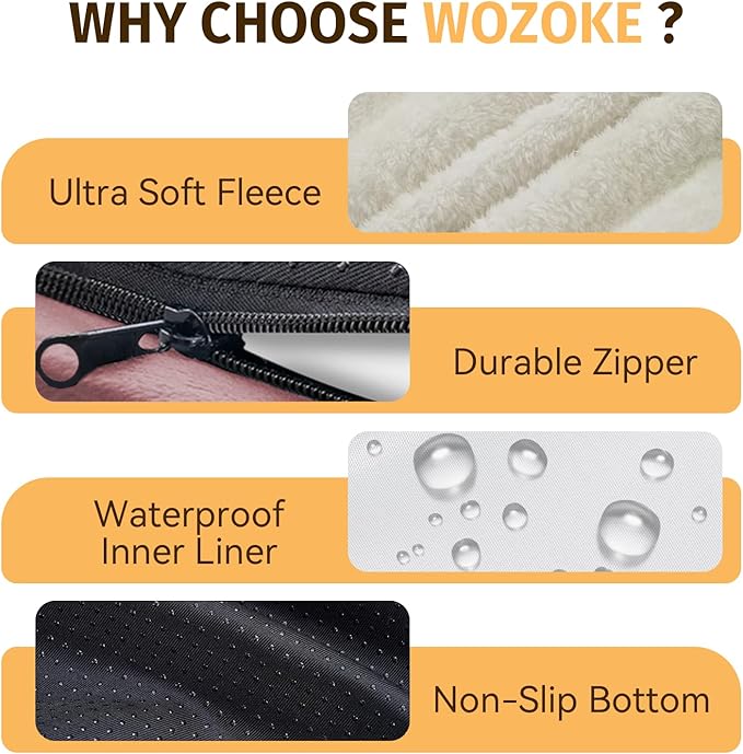 Orthopedic Waterproof Large Memory Foam Dog Bed: Washable Dog Bed with Bolsters - XXL Orthopedic Removable Cover for Medium Large Sized Pet - Non-Slip Bottom - Pink