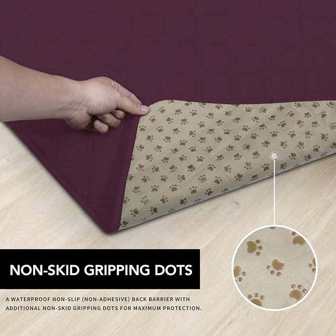 Easy-Going 100% Waterproof Dog Bed Cover, Non-Slip Pet Blanket for Furniture, Washable Couch Cover, Repleasement Sofa Cover (96X82 in,Wine)