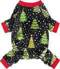 Fitwarm Christmas Tree Dog Pajamas, Christmas Clothes for Small Dogs Boy Girl, Holiday Pet Outfit, Black, Red, Green, Yellow, XL