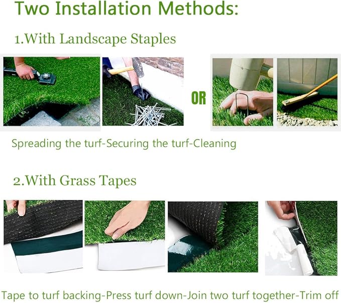 Petgrow Synthetic Artificial Grass Turf 9FTX16FT for Indoor Outdoor Dog Synthetic Grass Mat, Party Wedding Christmas Balcony Garden Astro Turf Rug,Drainage Holes Faux Fake Grass Rug Carpet for Pets