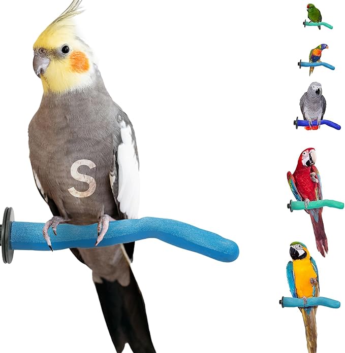 Sweet Feet and Beak Safety Pumice Perch - Trims Nails and Beak - Promotes Healthy Feet - Safe Non-Toxic Bird Supplies for Bird Cages - Small 8"