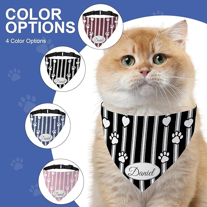 Personalized Dog Bandana Custom Name & Design, Premium Custom Dog Bandana for Small Medium Large Dogs, Soft Fabric Pet Scarf Personalized Pet Accessories Gift (Premium Elegant, Medium)