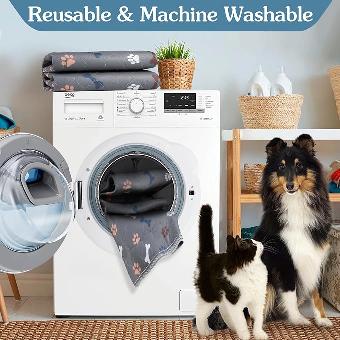 Washable Pee Pads for Dogs, 2 Pack 41"x41" Reusable Puppy Pads, Waterproof Pet Training Pads, Non-Slip Fast Absorbent Potty Pads for Crate, Floor, Couch, Whelping Pads Litter Mat Puppy Supplies