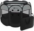 Dog Cat Playpen, Puppy Pet Playpen Indoor for Dog Crate Tent Cage Outdoor, Portable Pop Up Dogs Enclosure Kennel with Carrying Case for Dogs/Cats/Rabbits (Dark Grey, Medium)