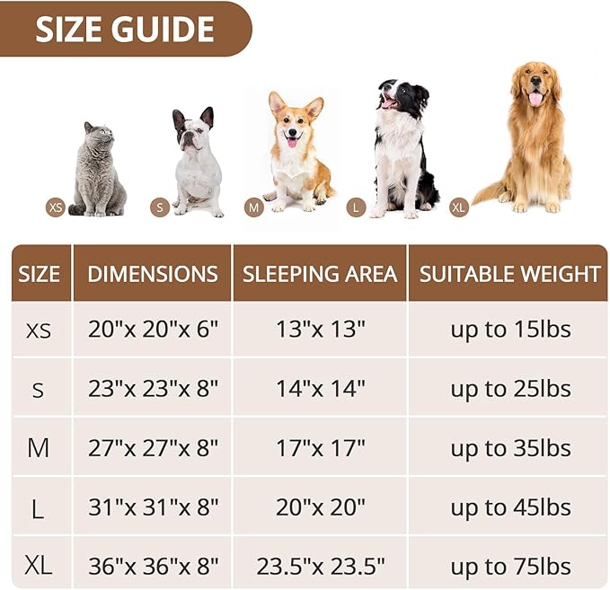 JOLLYVOGUE Calming Dog Bed Medium Size Dog, Anti-Anxiety Donut Medium Pet Bed, 27 inches Fluffy Faux Fur Round Cat Bed (Rainbow)