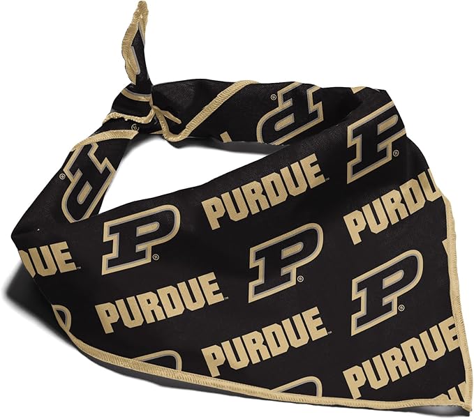 Purdue Boilermakers Officially Licensed Bandana for Dogs and Cats | Fits Pets Great Gift Idea | Easy-to-Tie (Small, 13")